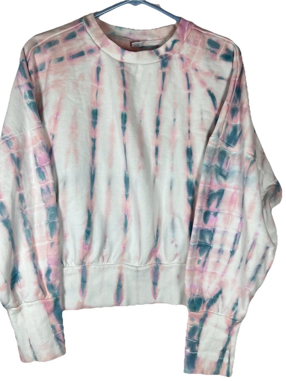 Old Navy Junior Womens Cropped Tie Dye Crew Neck Baggy Sweater Sz L